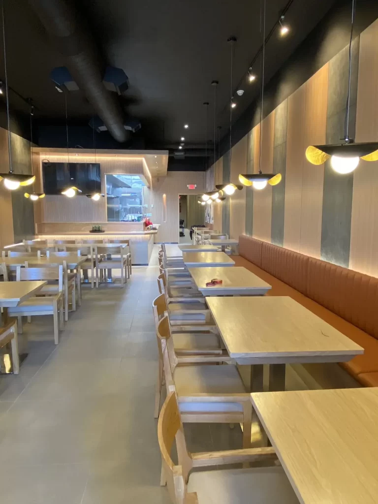 Bright minimalist dining space of the ramen restaurant at Ichiddo Ramen, Ramen Restaurant in Poughkeepsie